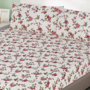 3 Pcs Quilted Fitted Sheet Set